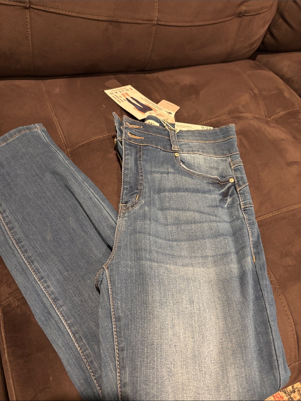 Enjean Women's Blue Stretch High-Rise Skinny Jeans